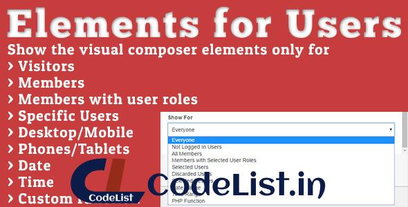 Elements for Users v1.5.6 – Addon for Visual Composer