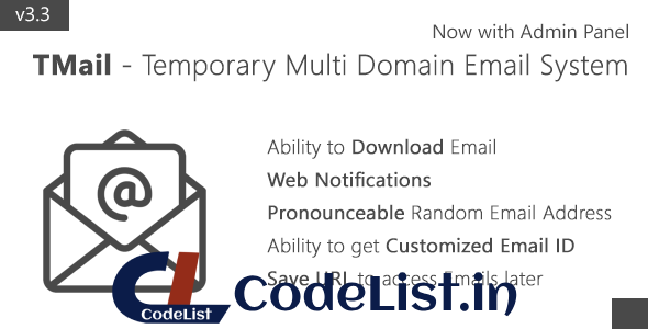 TMail v3.3 – Multi Domain Temporary Email System