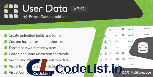 PrivateContent – User Data add-on v2.42