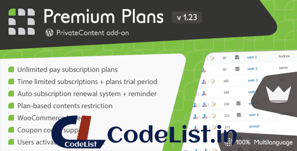 PrivateContent – Premium Plans add-on v1.23