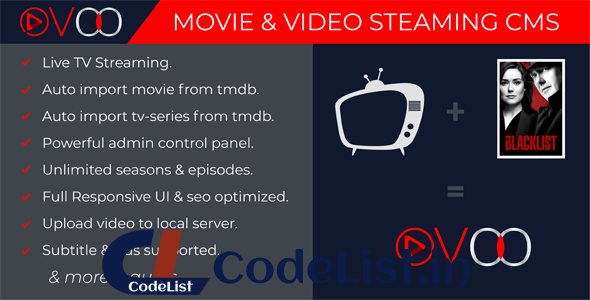 OVOO v2.5.7 – Movie & Video Streaming CMS with Unlimited TV-Series