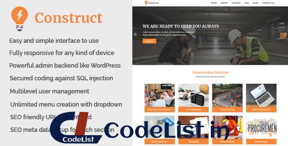 Construct – Building and Construction Website CMS