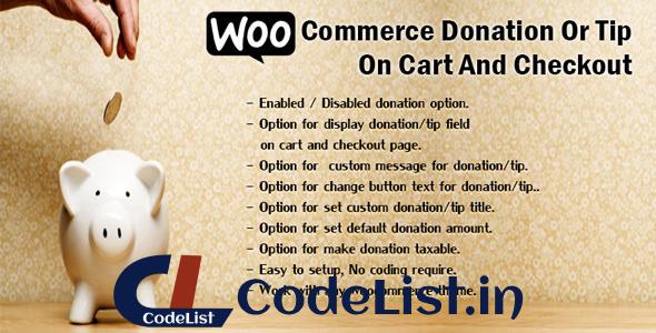 WooCommerce Donation Or Tip On Cart And Checkout v1.4