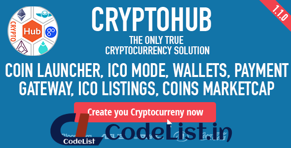 CryptoHub v1.2 – Coin Launcher, ICO System, MultiCrypto Wallets, Exchange, Payment Gateway