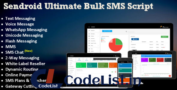 Sendroid Ultimate v1.8.1 – SMS, WhatsApp & Voice Messaging Script