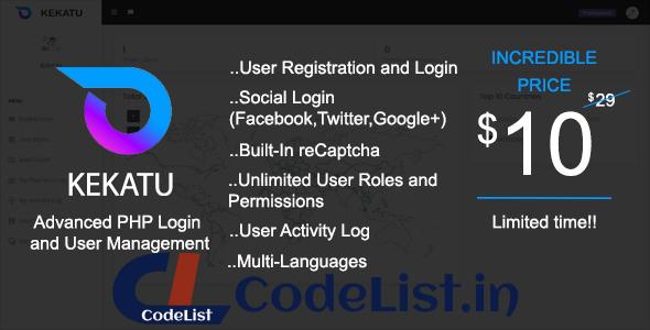 Kekatu – Advanced PHP Login and User Management