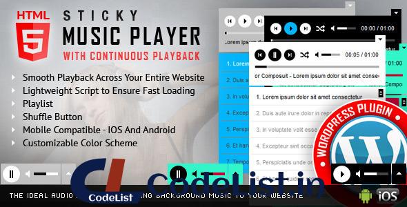 Sticky HTML5 Music Player v3.1.4 – WordPress Plugin