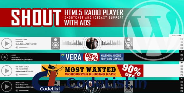 SHOUT v1.2.3 – HTML5 Radio Player With Ads