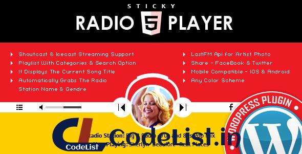 Sticky Radio Player WordPress Plugin v3.3.2