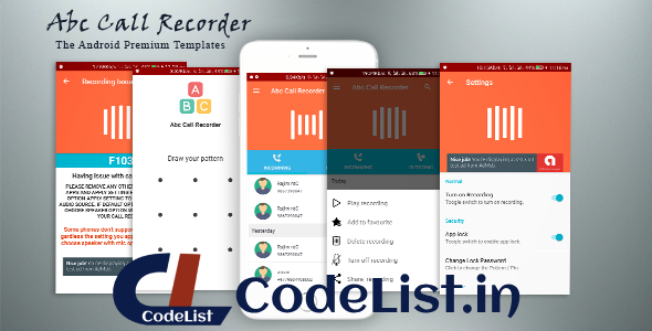 Abc Call Recorder v1.1 – Beautiful UI, Admob, Firebase Push Notification, Admin Panel