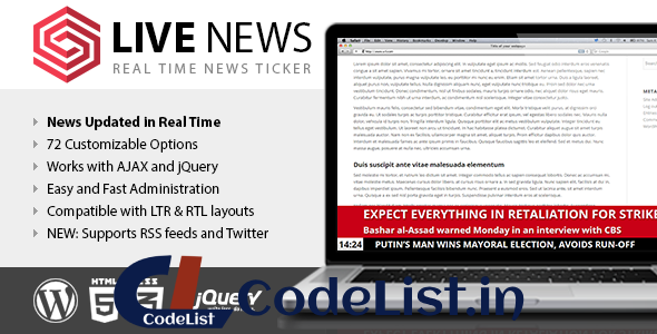 Live News v2.15 – Real Time News Ticker