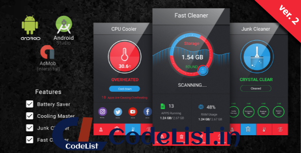 Fast Cleaner & Battery Saver with Admob Ads