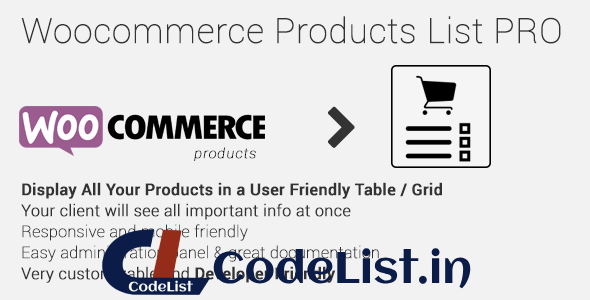 Woocommerce Products List Pro v1.1.16