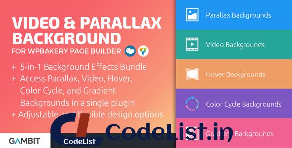 Video & Parallax Backgrounds For WPBakery Page Builder v4.8