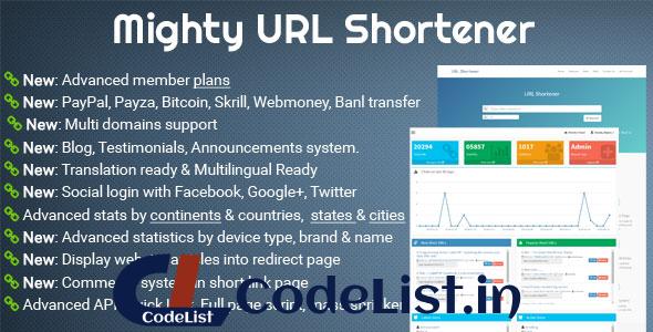 Mighty URL Shortener v3.5.1 – Short URL Script