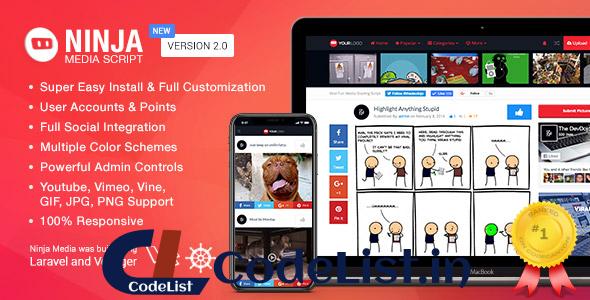 Ninja Media Script v2.0.2 – Viral Fun Media Sharing Site
