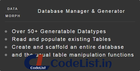 DataMorph Database Manager and Generator