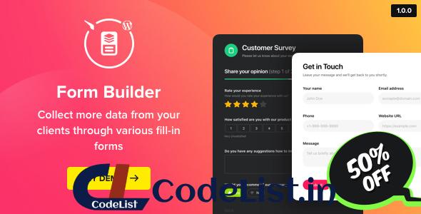 Form Builder v1.0.1 – WordPress Form plugin