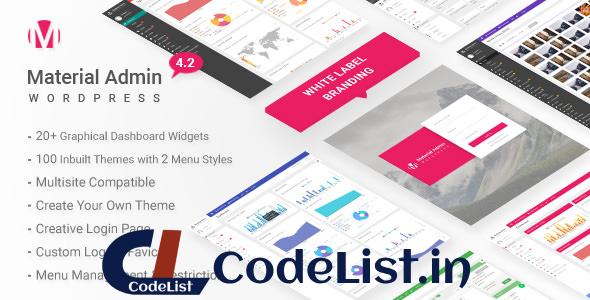 Material v4.2 – White Label WordPress Admin Theme