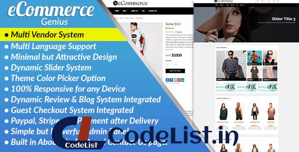 eCommerce Genius v1.1 – Complete Multi Vendor eCommerce Business Management System