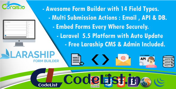 Laraship Form Builder – Drag & Drop Laravel Form Builder With CMS & Admin