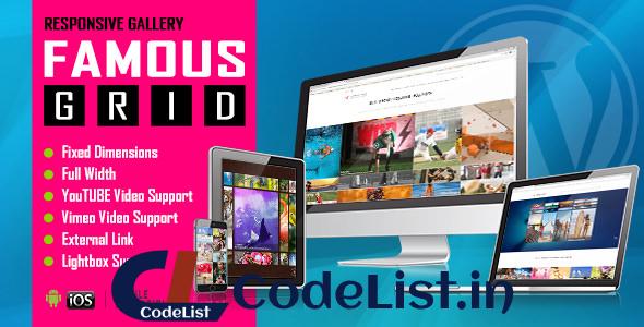 Famous v1.0.1 – Responsive Image And Video Grid