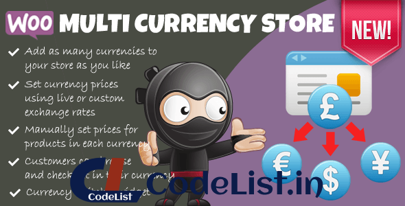 Woocommerce Multi Currency Store v1.9.8