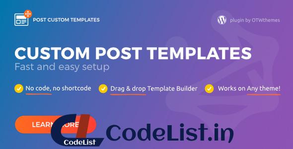 Post Custom Templates Pro v1.14 – WordPress plugin