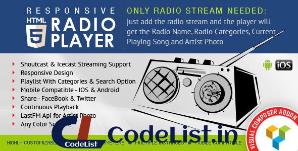 HTML5 Radio Player v1.6.1 – Visual Composer Addon