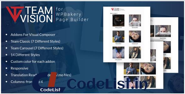 Teamvision v1.0 – Team Addons for WPBakery Page Builder