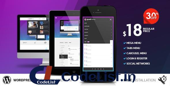 QuadMenu v1.5.2 – Themes Developer Mega Menu