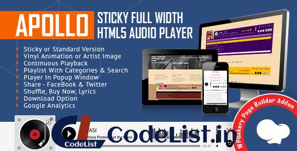 Apollo v1.7 – Audio Player for WPBakery Page Builder