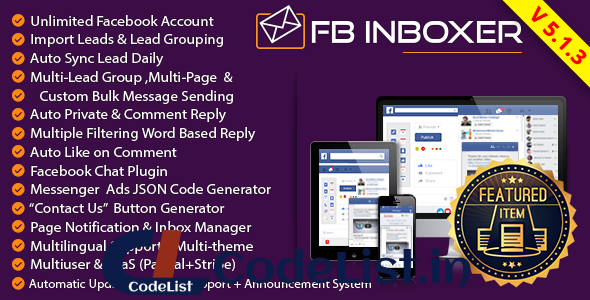 FB Inboxer v5.1.3 – Master Facebook Messenger Marketing Software – nulled