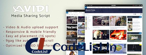 Avidi Media 1.7 – Ultimate Video, Music, Image and Gif Sharing Script