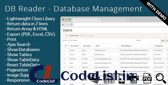 DB Reader – Database Management