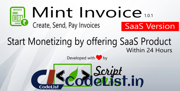 Mint Invoice SaaS Version – Create, Send, Pay Invoices, Paypal & Stripe Payment Gateway