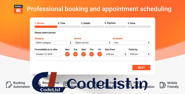 Bookly PRO v8.3 – Appointment Booking and Scheduling Software System