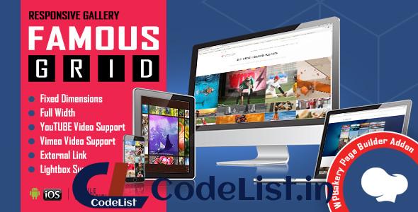 Famous v1.0.2.3 – Responsive Image & Video Grid Gallery for WPBakery Page Builder