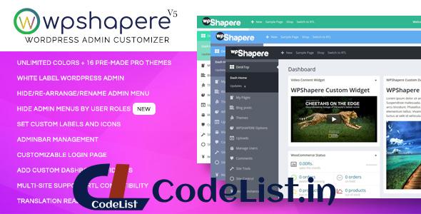 WPShapere v6.1.20 – WordPress Admin Theme