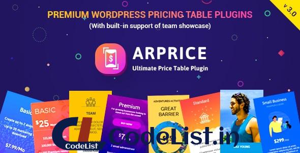 ARPrice v3.0 – Ultimate Compare Pricing table plugin