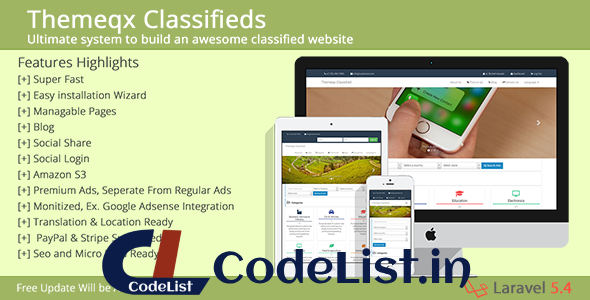 Themeqx v3.2 – Advanced PhP Laravel Classified ads cms