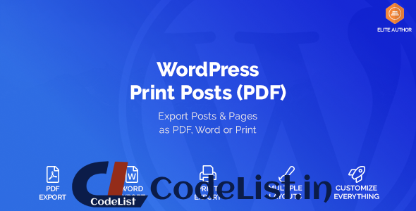 WordPress Print Posts & Pages (PDF) v1.5.6