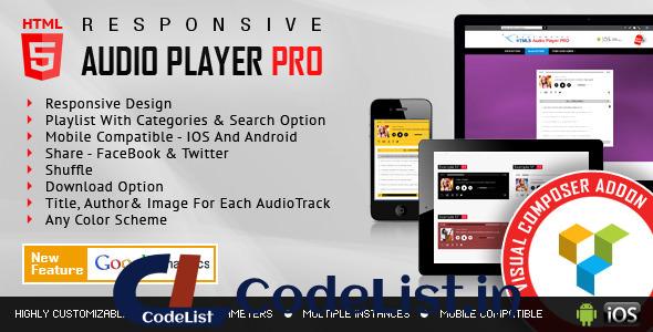 HTML5 Audio Player PRO v2.0 – WPBakery Page Builder