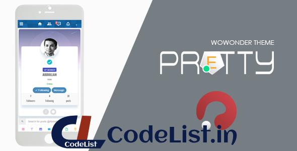 Pretty-Theme for WoWonder Social PHP Script v3.0.1