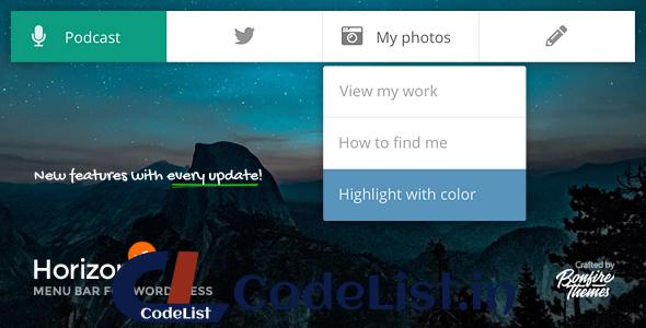 Horizon v3.2 – Menu Bar Plugin for WordPress
