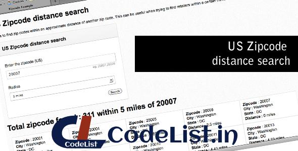 US Zipcode distance search