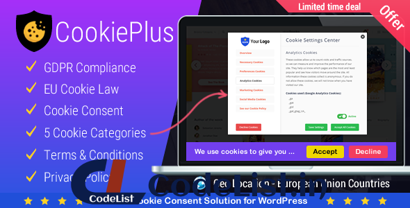 Cookie Plus v1.6.3 – GDPR Cookie Consent Solution