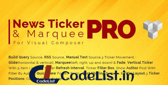 Pro News Ticker & Marquee for Visual Composer v1.3.3