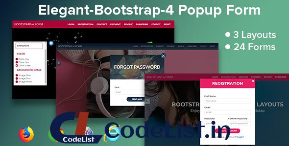 Elegant-Bootstrap 4 Popup Form