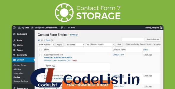 Storage for Contact Form CF7 v2.0.3